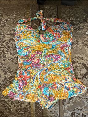 Ralph Lauren Chaps - Multicolor Paisley Halter Swim Top